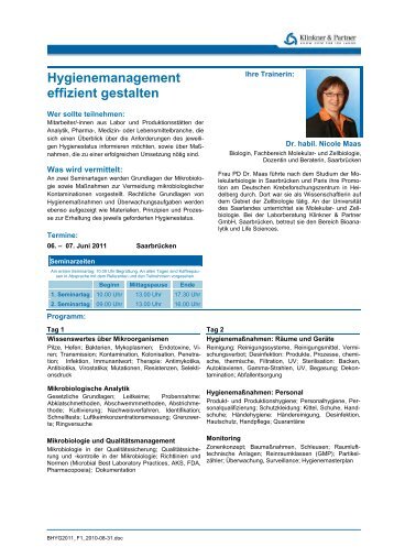 Hygienemanagement effizient gestalten - Klinkner & Partner GmbH