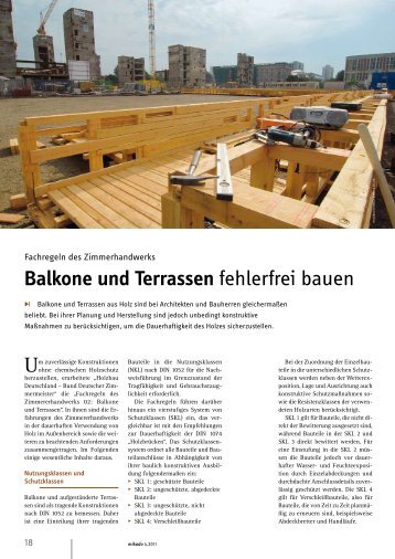 Balkone und Terrassen fehlerfrei bauen - Mikado