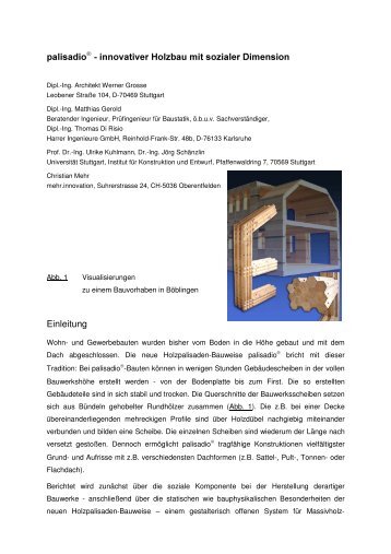 palisadio® innovativer Holzbau mit sozialer ... - Harrer Ingenieure