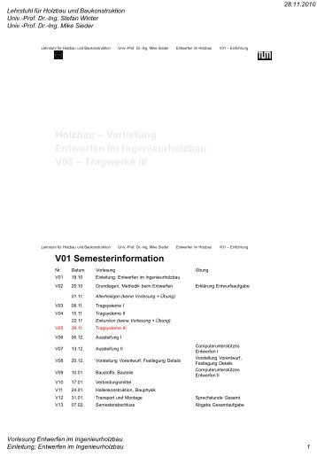 Trägerroste - Vordimensionierung - Lehrstuhl für Holzbau und ...