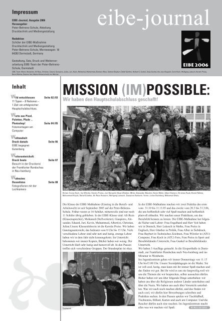 EIBE-Journal 05/06 - Peter Behrens Schule