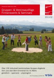 Gruppen- & Vereinsausflüge Firmenevents ... - Emmental Tours AG