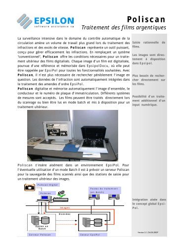 Poliscan Traitement des films argentiques - EPSILON Software ...