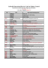 Luftwaffe Operational Brevity Code for Fighter Control. - Gyges