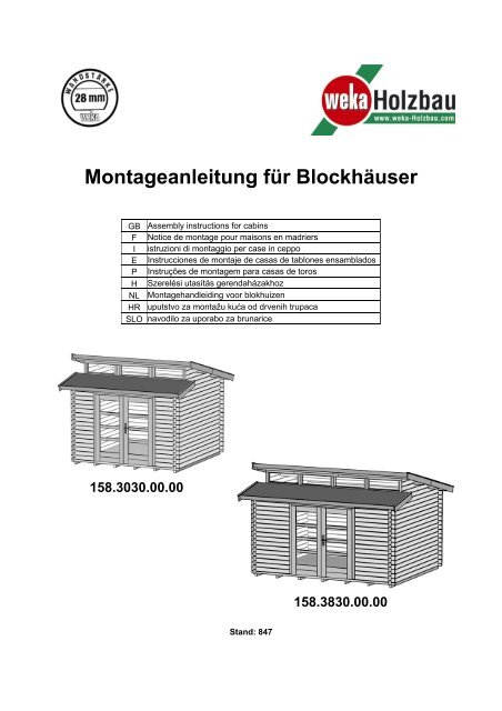 Montageanleitung für Blockhäuser