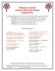 Family Child Care Homes - City of Milpitas