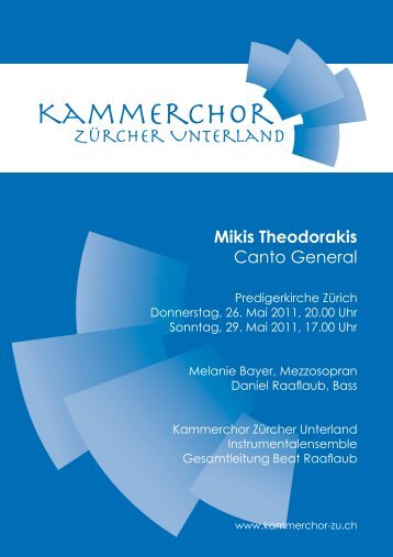 Mikis Theodorakis Canto General - Kammerchor Zürcher Unterland