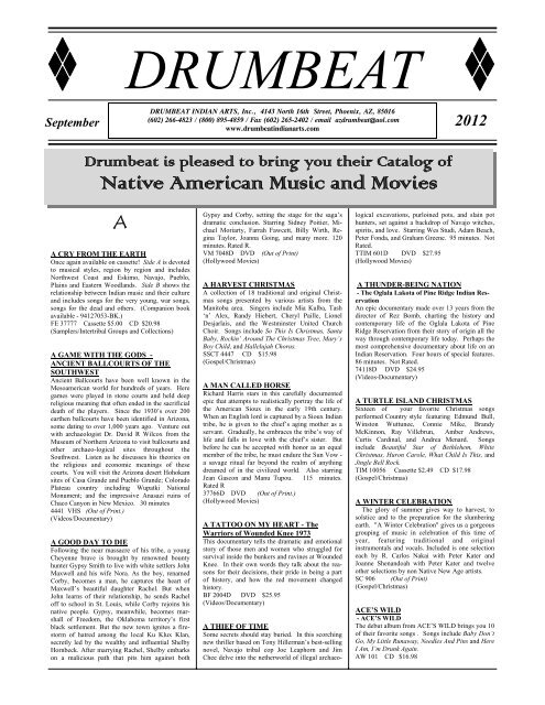 Native American Music and Movies - Drumbeat Indian Arts