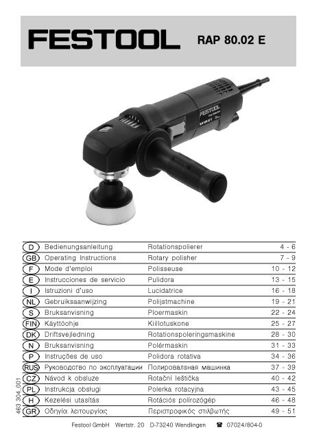 RAP 80.02 E - Festool