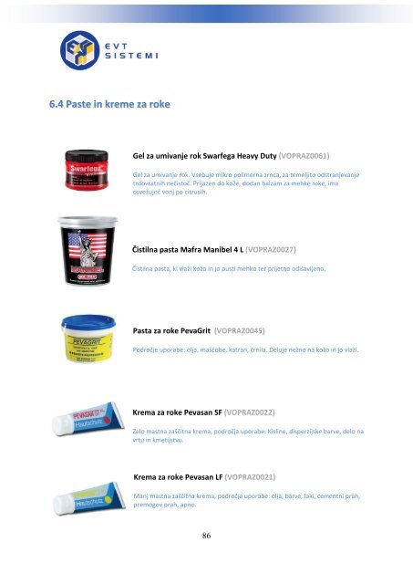 KATALOG OSEBNE VAROVALNE OPREME 2012 - EVT-SISTEMI doo