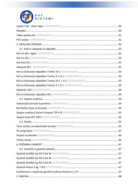 KATALOG OSEBNE VAROVALNE OPREME 2012 - EVT-SISTEMI doo