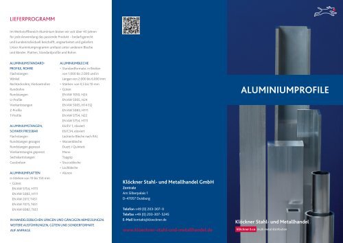 ALUMINIUMPROFILE - KlÃ¶ckner Stahl