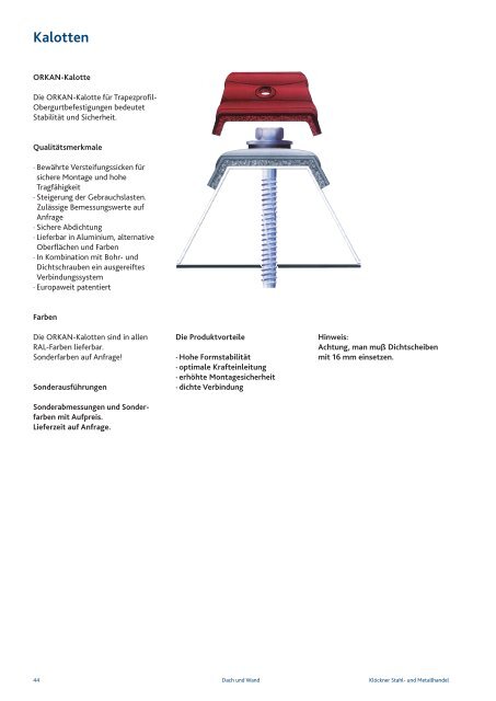 Verbindung- und Befestigungsmittel - KlÃ¶ckner Stahl