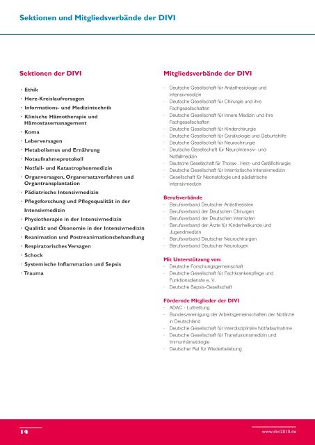 DIVI 2010 Hauptprogramm