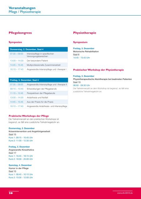 DIVI 2010 Hauptprogramm