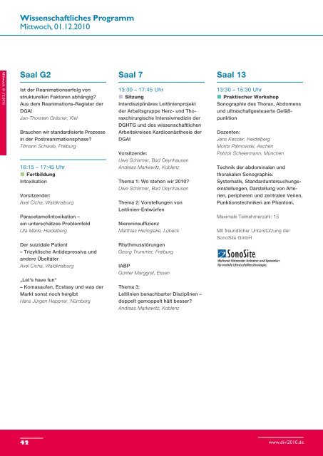 DIVI 2010 Hauptprogramm