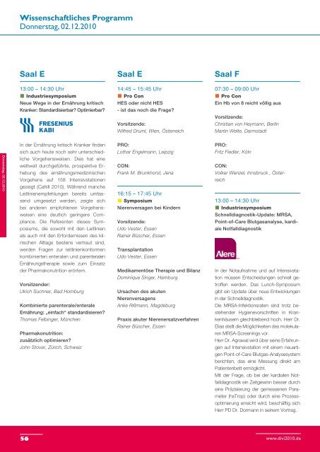 DIVI 2010 Hauptprogramm