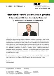 Peter Hoffmeyer ins BDI-Präsidium gewählt - BdE