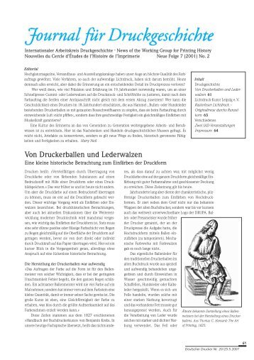 Von Druckerballen und Lederwalzen - Journal für Druckgeschichte