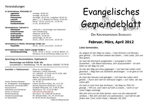 Evangelisches Gemeindeblatt - Evangelisches Kirchspiel Schkeuditz