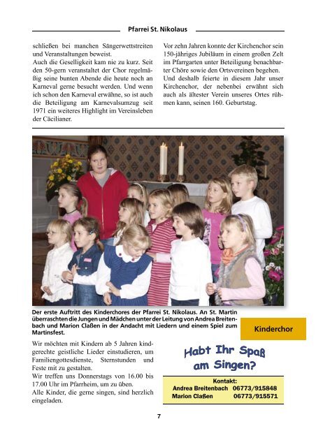 Pfarrbrief Weihnachten 2009 - St. Nikolaus Kamp-Bornhofen