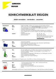 KEHRICHTMERKBLATT ERSIGEN Abfall vermeiden - vermindern