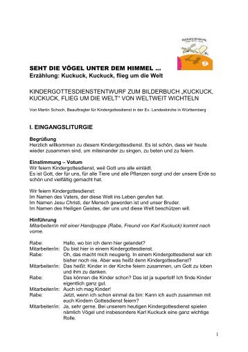 www-Kindergottesdienst Kuckuck, Kuckuck, - Weltweit-Wichteln