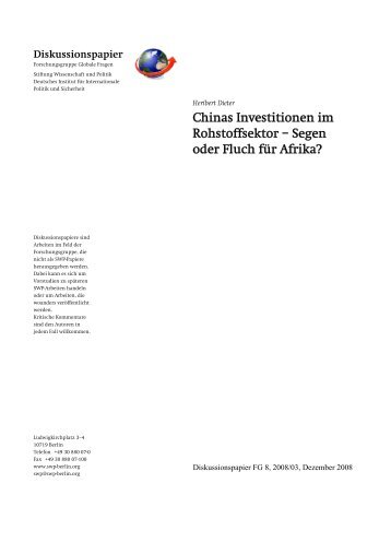 Chinas Investitionen im Rohstoffsektor – Segen oder Fluch ... - SWP