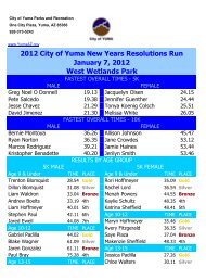 2012 Results Fina correctedl - City of Yuma, Arizona