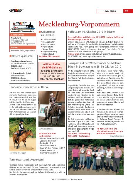 GERMAN OPEN 2010 - Erste Westernreiter Union Deutschland e.V.