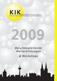 Berufsbegleitende Weiterbildungen & Workshops - KIK - KÃ¶lner ...