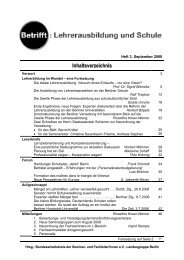Betrifft: Lehrerausbildung und Schule, Heft 3, September 2008