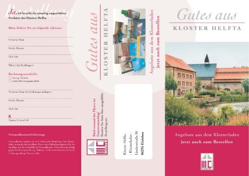 Flyer vom Klosterladen als PDF-Datei - Kloster Helfta