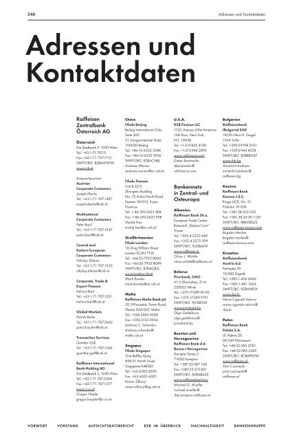 Adressen und Kontaktdaten (pdf, 70kB) - Raiffeisen Zentralbank ...