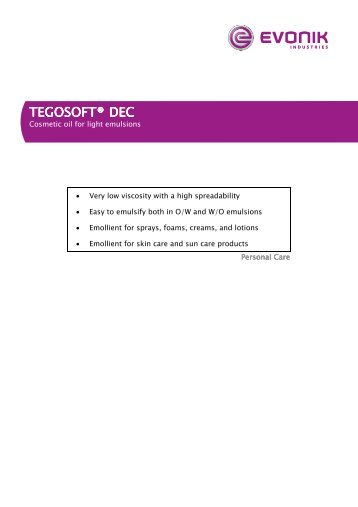 TEGOSOFT® DEC TEGOSOFT® DEC