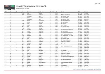 33. AOK Winterlaufserie 2013 - Lauf 2 - lav-bokel.de