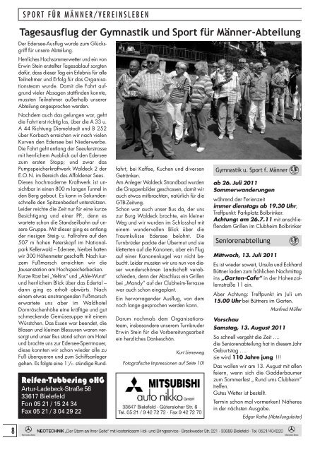 Ausgabe Juli 2011 - Gadderbaumer Turnverein v. 1878 eV Bielefeld