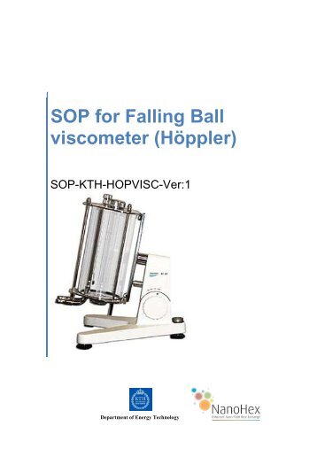 SOP for Falling Ball viscometer (Höppler)