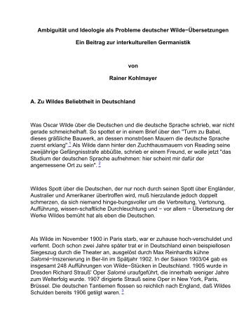 Ambiguität und Ideologie als Probleme ... - Rainer Kohlmayer