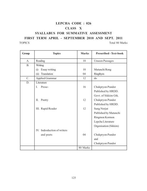 Secondary School Curriculum 2012 - Central Board of Secondary ...