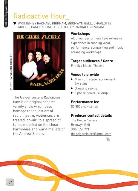 POCKET TOURING MENU 2011 - Country Arts WA