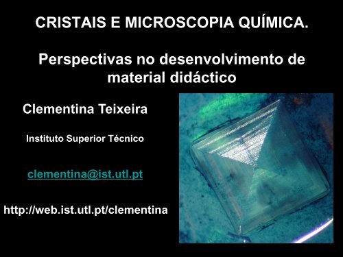 microscopia química e crescimento de cristais - Innovation Days