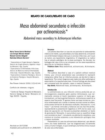 Masa abdominal secundaria a infección por actinomicosis*