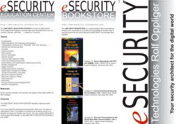 SECURITY - esecurity Technologies Rolf Oppliger