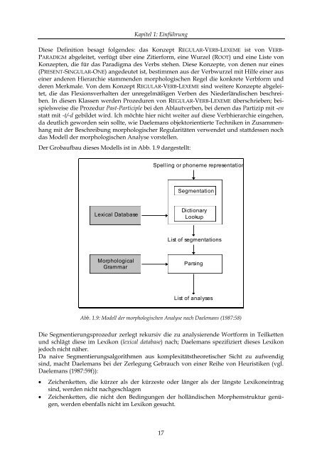 Aspekte der morphologischen Analyse des Deutschen - Universität ...