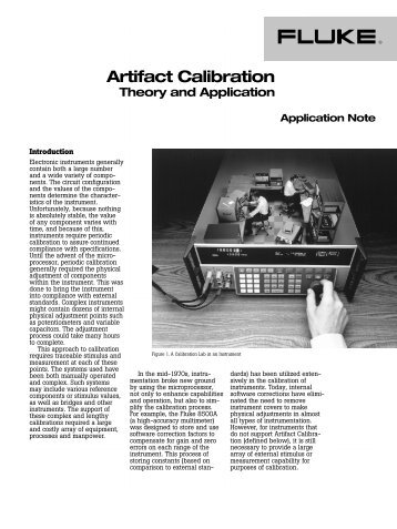 Artifact calibration - Theory and application