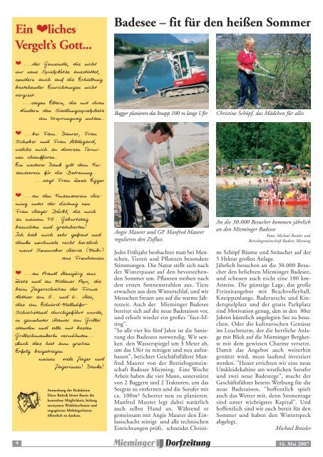 Mieminger Dorfzeitung Mai 2007 - Gemeinde Mieming