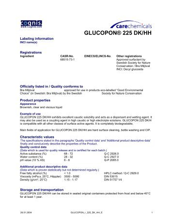 GLUCOPON® 225 DK/HH