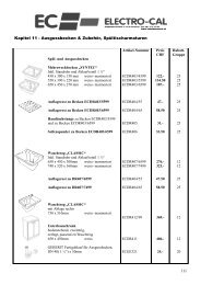 Kapitel 11 - Ausgussbecken & Zubehör ... - ElectroCal