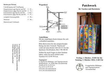 Patchwork - Evang. Bildungs- und Tagungszentrum Alexandersbad